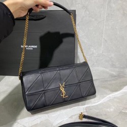 Cloni Firmate Borse Replica YSL Saint Laurent Jamie Medium Carre Rive Gauche Flap nera imitazioni