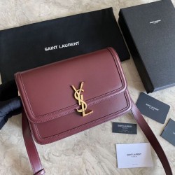 Cloni Firmate YSL Saint Laurent Solferino Medium Monogram Satchel Bag Claret imitazioni