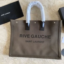 Cloni Firmate Imitazione YSL Saint Laurent Rive Gauche Tote Bag Caffè imitazioni