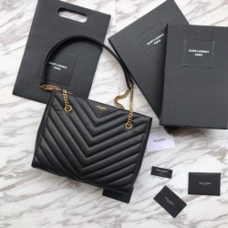 Cloni Firmate Imitazione Borse Firmate Replica shopping YSL Saint Laurent Grain Embossed Nera imitazioni