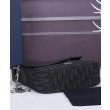 Borsa messenger Christian Dior Mini Saddle nera