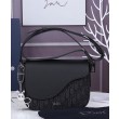 Borsa messenger Christian Dior Mini Saddle nera