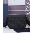 Borsa messenger Christian Dior Mini Saddle nera