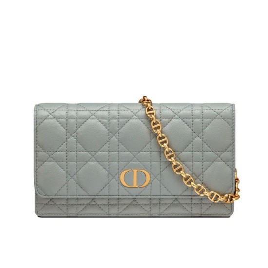 Christian Dior Caro Marsupio Con Borsa A Catena Grigio