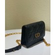 Christian Dior Mini Caro Pouch con catena nera