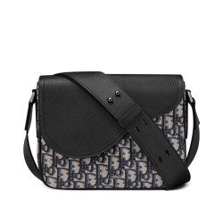 Christian Dior Mini Saddle Messenger Bag Blu Scuro