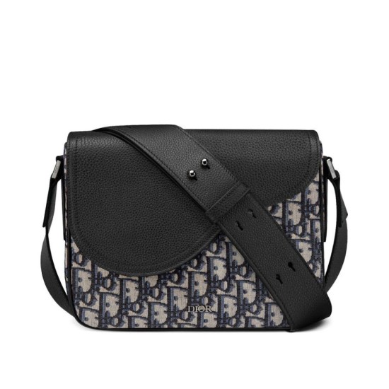 Christian Dior Mini Saddle Messenger Bag Blu Scuro