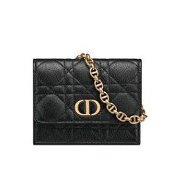 Replica Christian Dior Mini Caro Pouch con catena nera Griffate