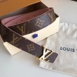 Pari all'originale replica LV Initiales 30MM Cintura reversibile Monogram M9052U