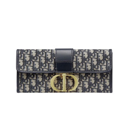 Pochette Christian Dior 30 Montaigne tela jacquard Blu scuro
