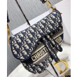 Sella Christian Dior Borsa obliqua originale in tela ricamata Blu scuro Sella Christian Dior Borsa obliqua originale in tela ricamata Blu scuro