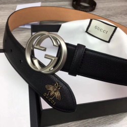 Cinture uomo con fibbia doppia G, hardware argento 4 cm imitazioni perfette