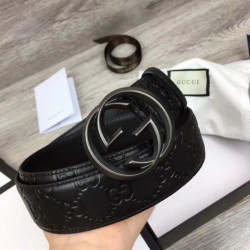Replica 1:1 Qualità superiore replica Cintura Signature uomo con fibbia a G Black 411924 Hardware nero Outlet Qualità superiore replica Cintura Signature uomo con fibbia a G Black 411924 Hardware nero imitazioni perfette