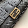 Borsa baguette grande con logo FF nera