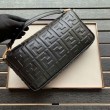 Borsa baguette grande con logo FF nera