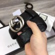 Cintura Signature uomo con fibbia a G Black 411924 Hardware argento