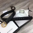 Cintura Signature uomo con fibbia G, hardware 411924 nero oro