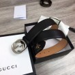 Cinture uomo con fibbia doppia G, hardware argento 4 cm