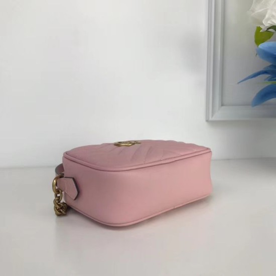 Replica Alta Qualità GG Marmont Matelasse Mini Borse 448065 Rosa