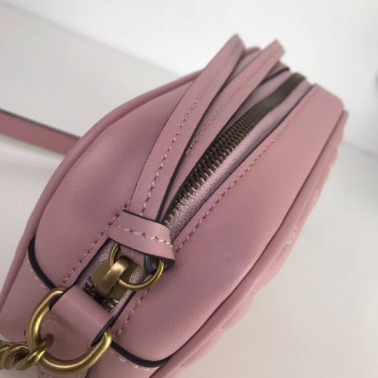 Replica Alta Qualità GG Marmont Matelasse Mini Borse 448065 Rosa