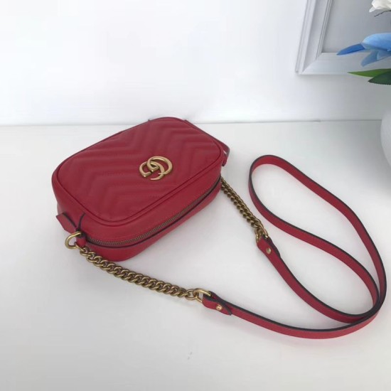 Replica Alta Qualità GG Marmont Matelasse Mini Borse 448065 Rosso