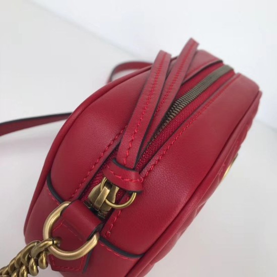 Replica Alta Qualità GG Marmont Matelasse Mini Borse 448065 Rosso