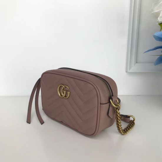 Replica Alta Qualità GG Marmont Matelasse Mini Borse 448065 Marrone