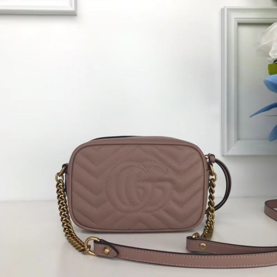 Replica Alta Qualità GG Marmont Matelasse Mini Borse 448065 Marrone