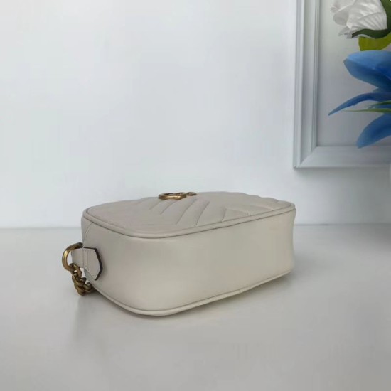 Replica Alta Qualità GG Marmont Matelasse Mini Borse 448065 Bianca