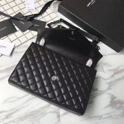 Riproduzione Fedele YSL Saint Laurent Busta media per buste nera imitazioni Replica Alta Qualità YSL Saint Laurent Busta media per buste nera