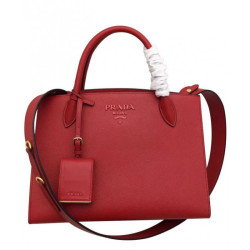 Replica Perfetta a tracolla Prada Monochrome saffiano rossa