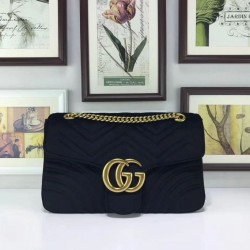 Imitazione Borse Firmate Replica a Tracolla GG Marmont Media 443496 Nero