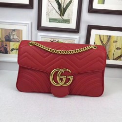 Borse A Tracolla GG Marmont Medium Matelassé 443496 Rosso