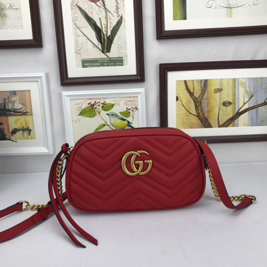 Borsa a tracolla GG Marmont Matelasse 447632 Rosso Borsa a tracolla GG Marmont Matelasse 447632 Rosso