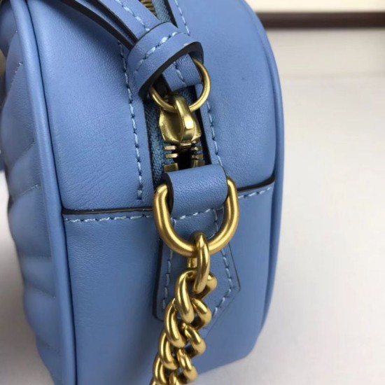 Borse Imitazioni a tracolla GG Marmont Matelasse 447632 Blu Borse Imitazioni a tracolla GG Marmont Matelasse 447632 Blu