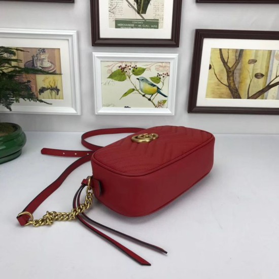 Borsa a tracolla GG Marmont Matelasse 447632 Rosso Borsa a tracolla GG Marmont Matelasse 447632 Rosso