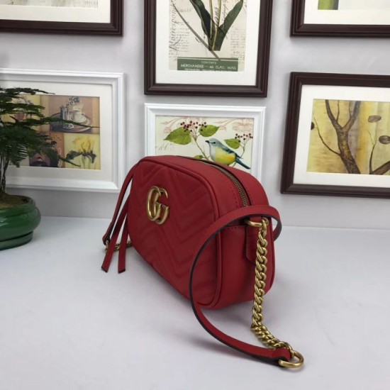 Borsa a tracolla GG Marmont Matelasse 447632 Rosso Borsa a tracolla GG Marmont Matelasse 447632 Rosso