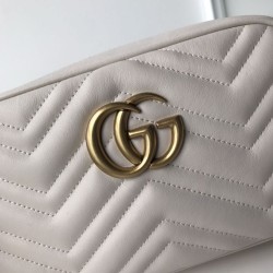 Replica Perfetta a tracolla GG Marmont Matelasse 447632 Bianca Replica Perfetta a tracolla GG Marmont Matelasse 447632 Bianca