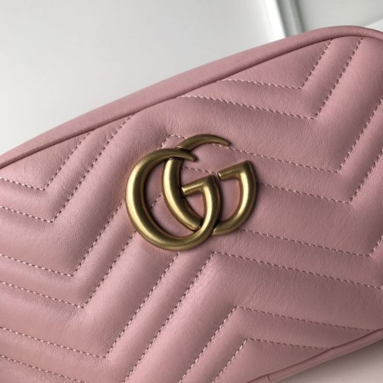 Riproduzione Fedele Qualità premium Borse Replica GG Marmont Matelasse 447632 Rosa imitazioni Replica Alta Qualità Qualità premium Borse GG Marmont Matelasse 447632 Rosa