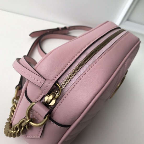 Riproduzione Fedele Qualità premium Borse Replica GG Marmont Matelasse 447632 Rosa imitazioni Replica Alta Qualità Qualità premium Borse GG Marmont Matelasse 447632 Rosa