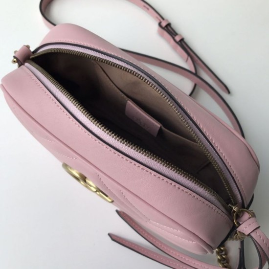 Riproduzione Fedele Qualità premium Borse Replica GG Marmont Matelasse 447632 Rosa imitazioni Replica Alta Qualità Qualità premium Borse GG Marmont Matelasse 447632 Rosa