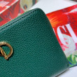 Pari all'originale replica Dettagli perfetti Portafoglio Zumi in pelle granulosa con cerniera 570661 verde