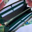 Pari all'originale replica Dettagli perfetti Portafoglio Zumi in pelle granulosa con cerniera 570661 verde