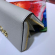 Alta gamma replica imitazione Portafoglio Zumi in pelle granulosa con cerniera 570661 bianco