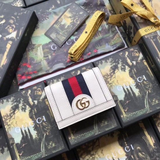 Qualità superiore replica Ophidia GG Card Case 523155 Bianco
