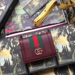 Replica Alta Qualità Pari all'originale replica Ophidia GG Card Case 523155 Marrone