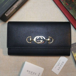 Portafoglio Zumi Continental in pelle granulosa 573612 nero