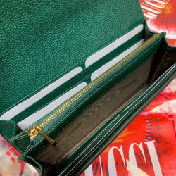 Portafoglio Zumi continental in pelle granulosa 573612 verde