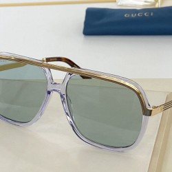 Replica GG0200S Occhiali da sole quadrati Glod / Blu Griffate