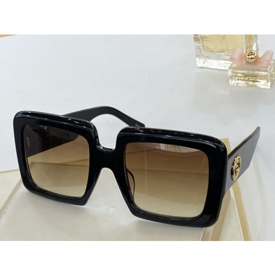 Occhiali da sole quadrati GG0783S Nero / marroni Occhiali da sole quadrati GG0783S Nero / marroni